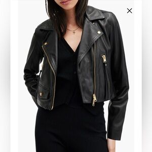 All Saints Elora Biker Jacket  - BLACK LEATHER